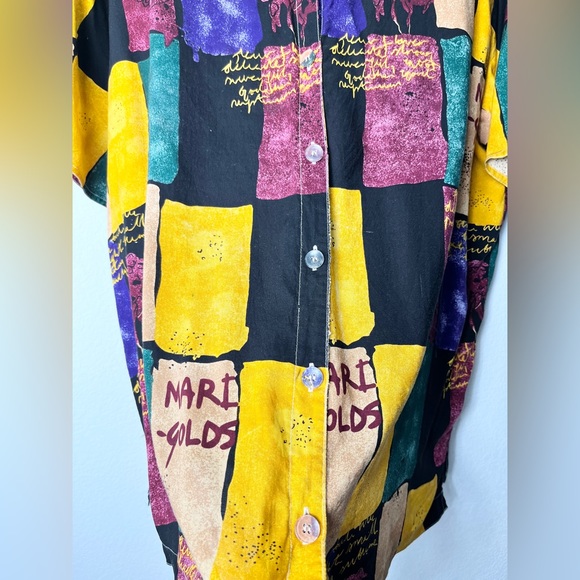 Kathryn Deene Katy D Patches Pattern Print Button Up Short Sleeve Shirt Sz:22/24 - Picture 2 of 8